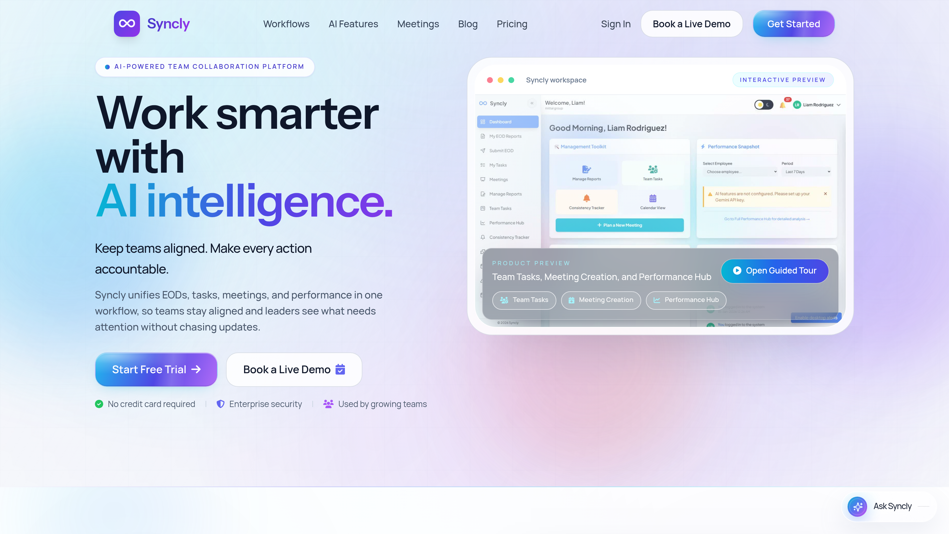 syncly.one marketing landing page